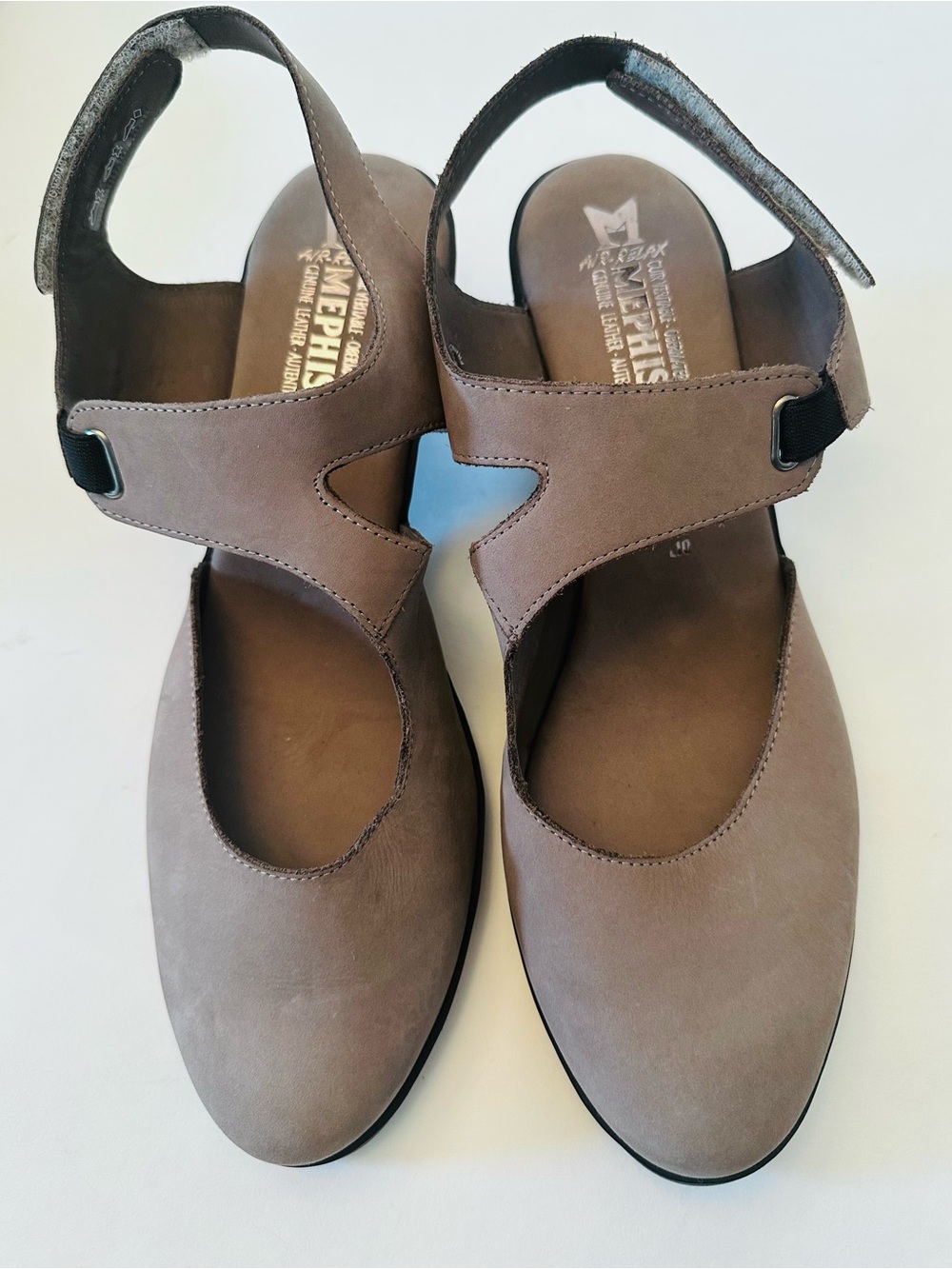 MEPHISTO France Taupe Suede Leather Blk Heel NEW Sz 10